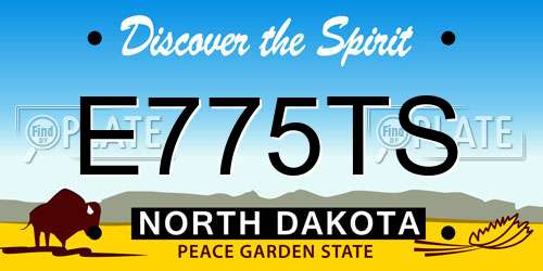 E775TS North Dakota License Plate