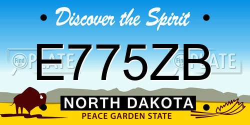 E775ZB North Dakota License Plate