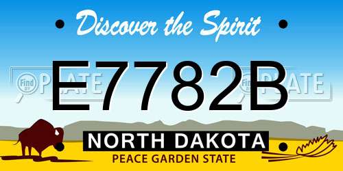 E7782B North Dakota License Plate