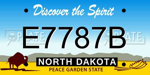 E7787B North Dakota License Plate