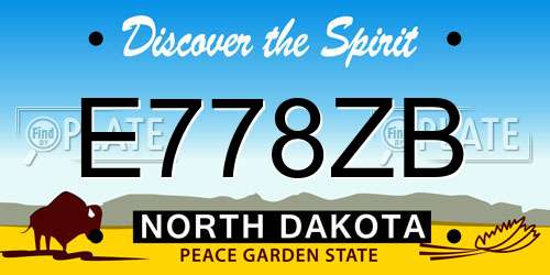 E778ZB North Dakota License Plate