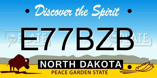 E77BZB North Dakota License Plate
