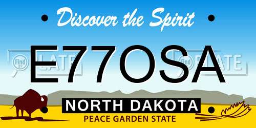 E77OSA North Dakota License Plate