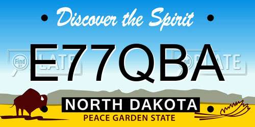 E77QBA North Dakota License Plate