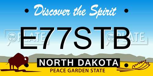 E77STB North Dakota License Plate