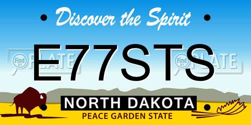 E77STS North Dakota License Plate