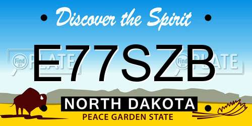 E77SZB North Dakota License Plate