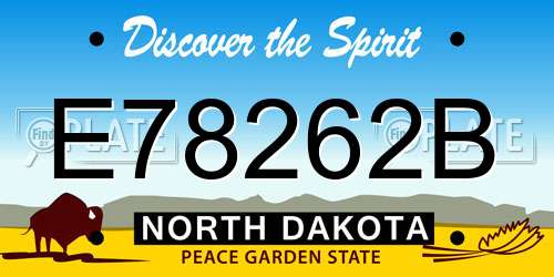 E78262B North Dakota License Plate
