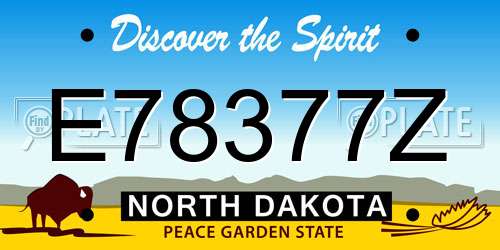 E78377Z North Dakota License Plate