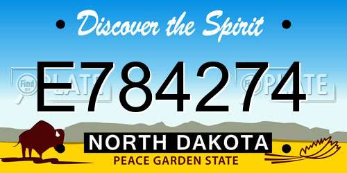 E784274 North Dakota License Plate