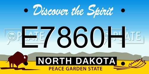 E7860H North Dakota License Plate