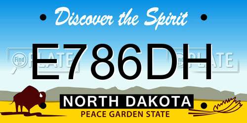 E786DH North Dakota License Plate
