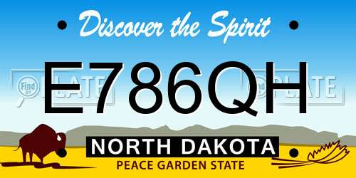 E786QH North Dakota License Plate