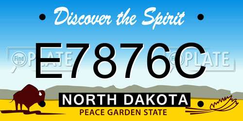 E7876C North Dakota License Plate