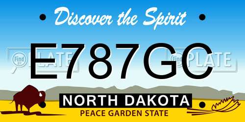 E787GC North Dakota License Plate