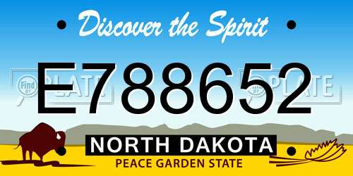 E788652 North Dakota License Plate