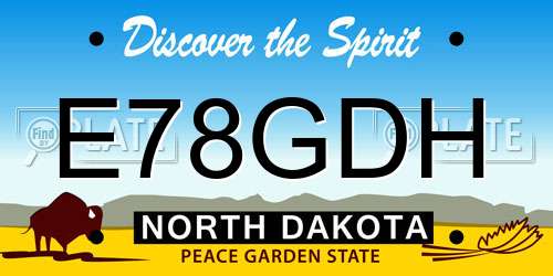 E78GDH North Dakota License Plate
