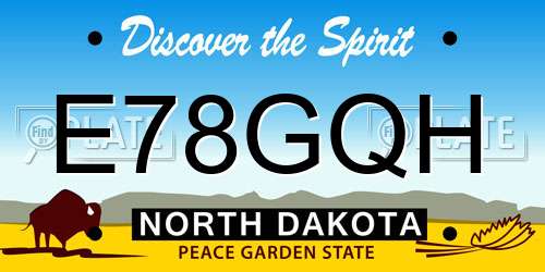 E78GQH North Dakota License Plate