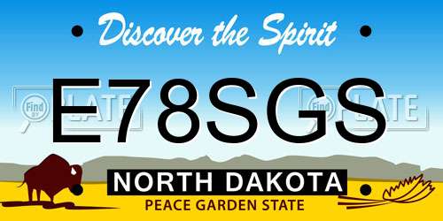 E78SGS North Dakota License Plate