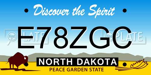 E78ZGC North Dakota License Plate