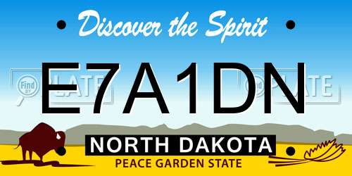 E7A1DN North Dakota License Plate