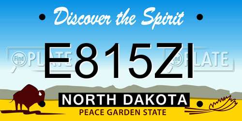 E815ZI North Dakota License Plate
