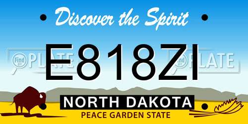 E818ZI North Dakota License Plate