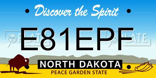 E81EPF North Dakota License Plate