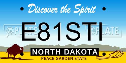 E81STI North Dakota License Plate