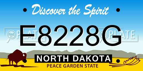 E8228G North Dakota License Plate
