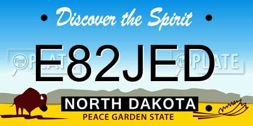 E82JED North Dakota License Plate