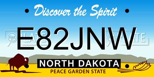 E82JNW North Dakota License Plate