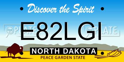 E82LGI North Dakota License Plate