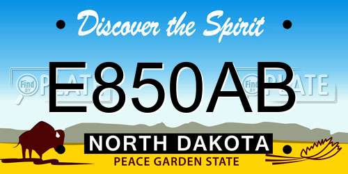 E850AB North Dakota License Plate
