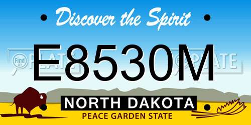 E8530M North Dakota License Plate