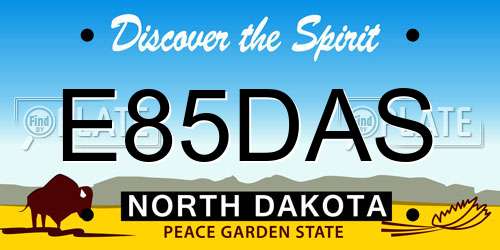 E85DAS North Dakota License Plate