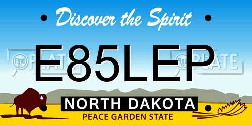 E85LEP North Dakota License Plate