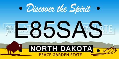 E85SAS North Dakota License Plate