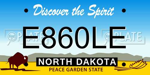 E860LE North Dakota License Plate