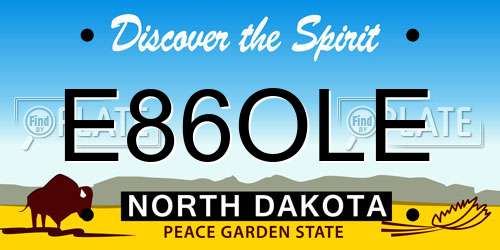 E86OLE North Dakota License Plate