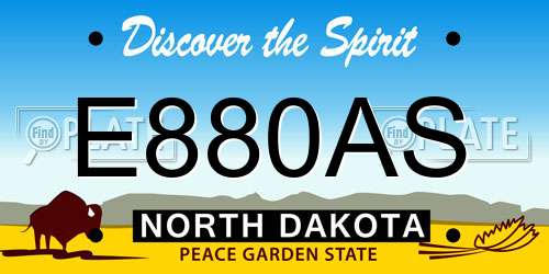 E880AS North Dakota License Plate