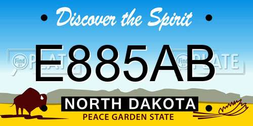 E885AB North Dakota License Plate