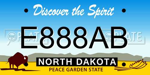 E888AB North Dakota License Plate