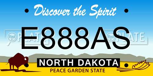 E888AS North Dakota License Plate