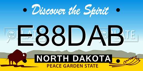 E88DAB North Dakota License Plate