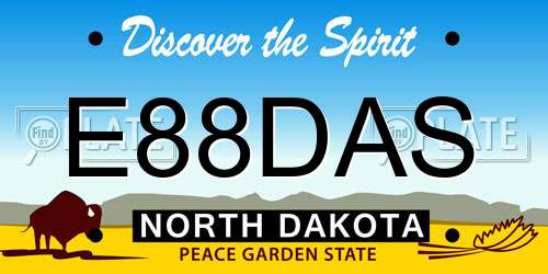 E88DAS North Dakota License Plate