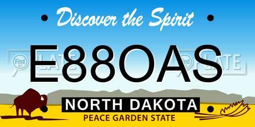E88OAS North Dakota License Plate