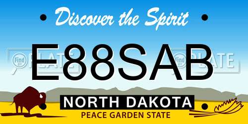 E88SAB North Dakota License Plate