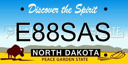 E88SAS North Dakota License Plate