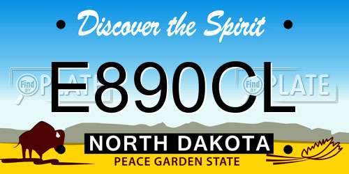 E890CL North Dakota License Plate